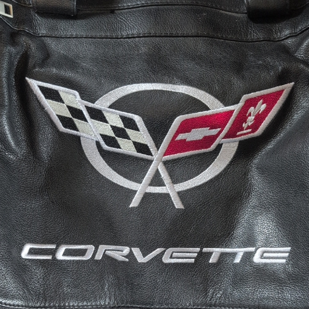 Black Leather Men's Corvette Duffel Bag